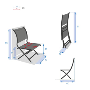 Lot de 4 chaises de jardin pliantes Axant Wengé & Praline