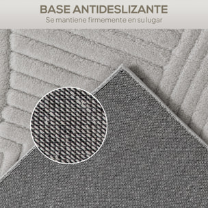 Alfombra Salón 230x160 cm Alfombra Pelo Corto Estilo Moderno Base Antideslizante Tejida a Máquina Tapete para Sala de Estar Dormitorio Comedor Gris
