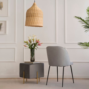 Chaise rembourrée Leivar -tissu. pieds métalliques-couleur gris 48 x 86 x 54 cm