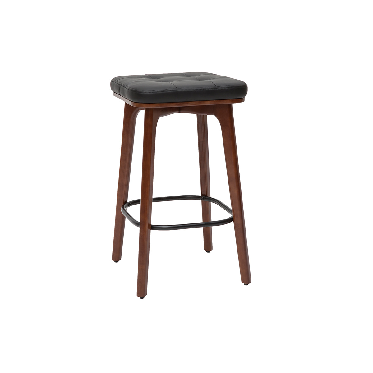 Tabourets de bar vintage noirs et bois foncé 65 cm (lot de 2) GRAMMA