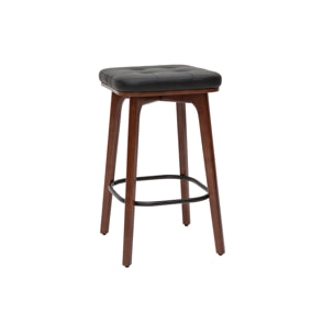 Tabourets de bar vintage noirs et bois foncé 65 cm (lot de 2) GRAMMA
