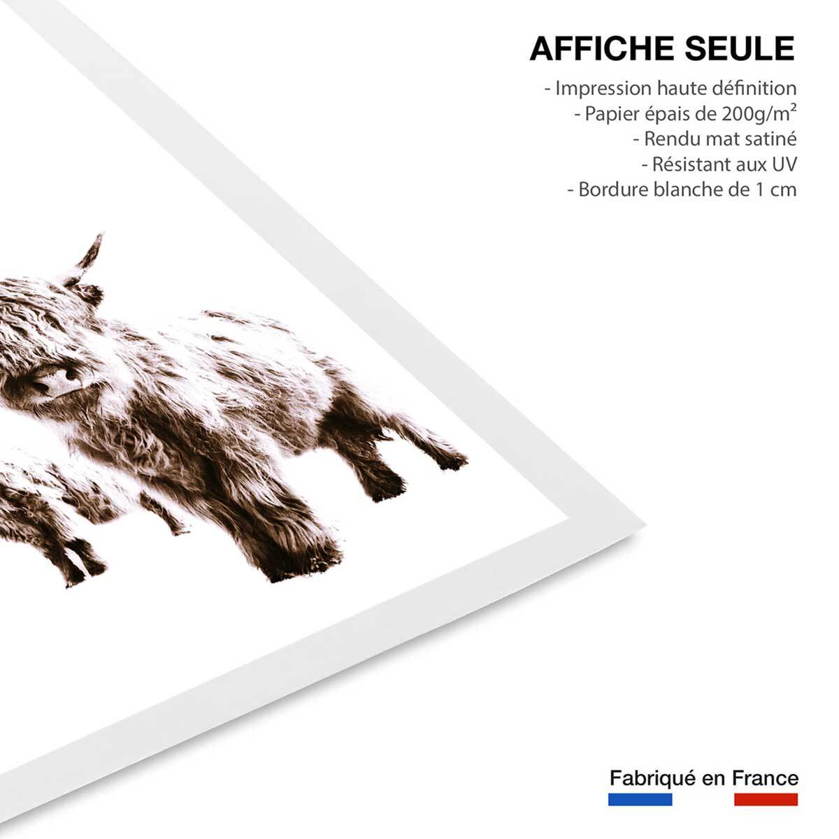 Affiche enfant jumelles en beige  Affiche seule