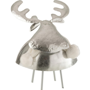 J-Line figurine Cerf - métal/textile - argent/blanc - large