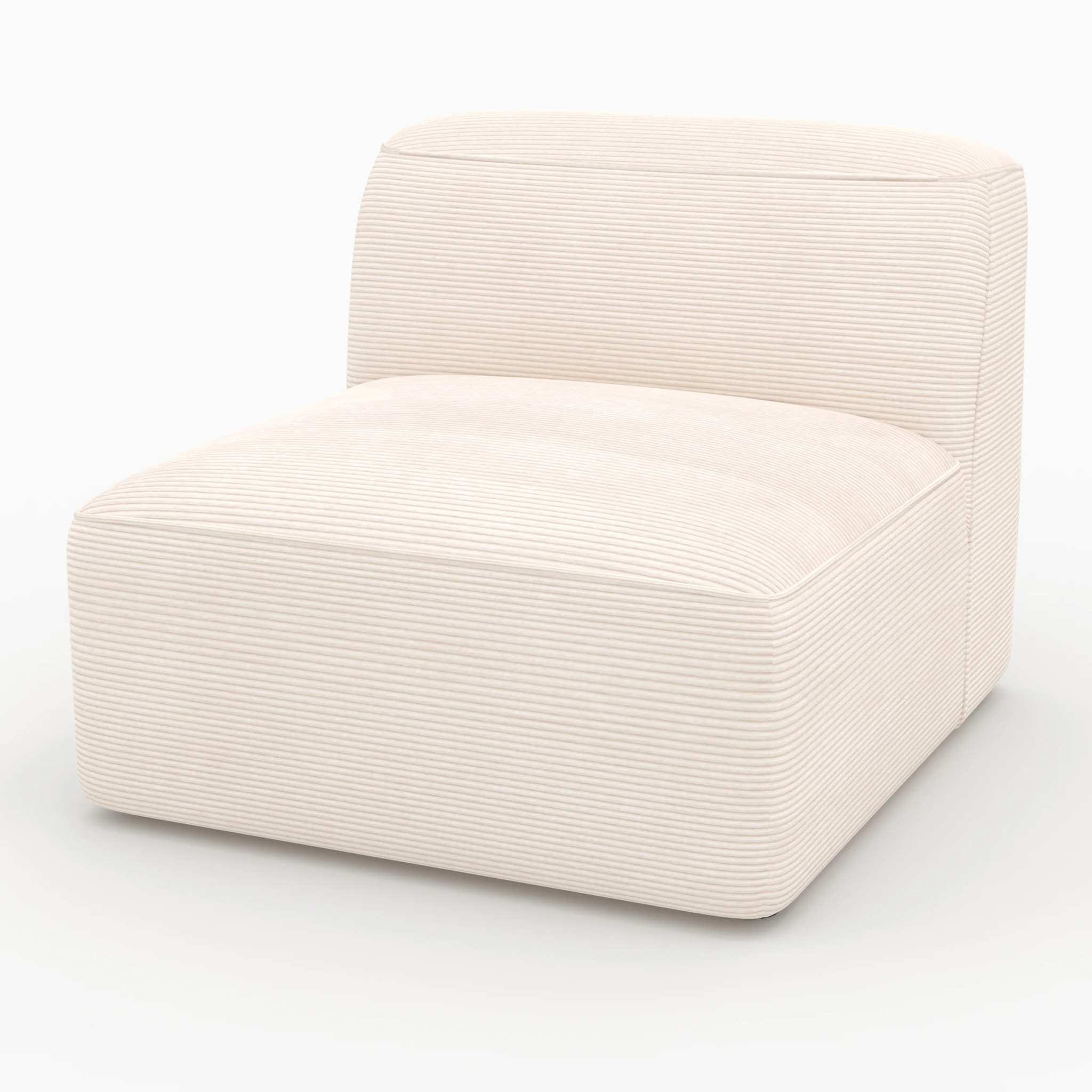 Chauffeuse pour canapé modulable en velours blanc cassé - Mina