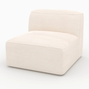 Chauffeuse pour canapé modulable en velours blanc cassé - Mina