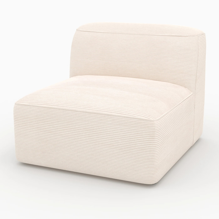 Chauffeuse pour canapé modulable en velours blanc cassé - Mina