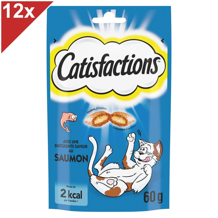 CATISFACTIONS Friandises au saumon pour chat et chaton (12x60g)