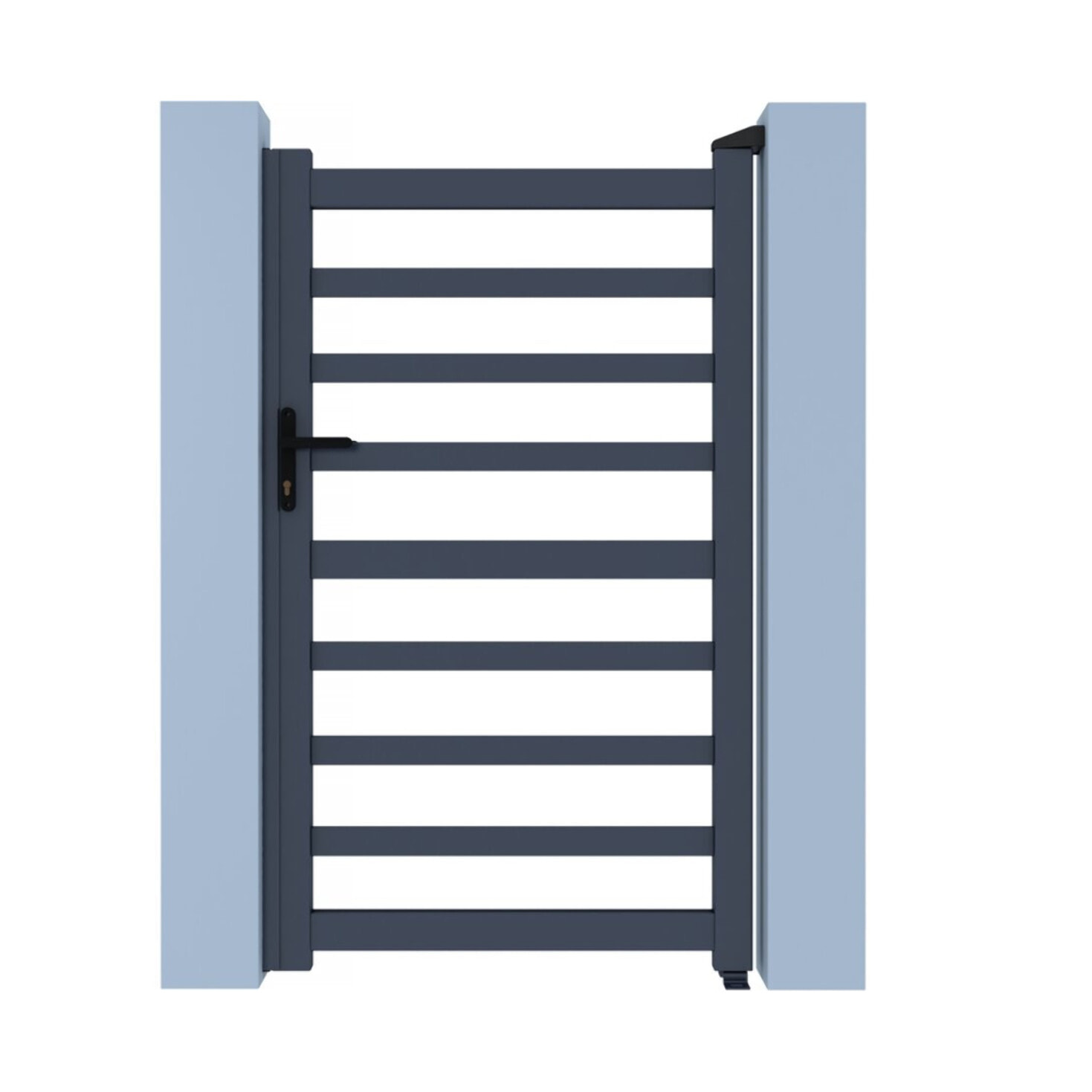 Portillon aluminium ajouré "Marius" - 100 x 180 cm - Gris