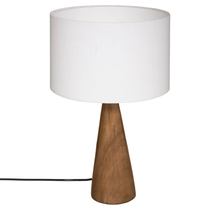 Lampe "Aina" bois blanc H46cm