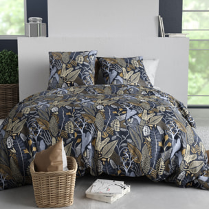 Parure housse de couette imprimée 240x260cm + 2 Taies 100% coton 57fils EMALI