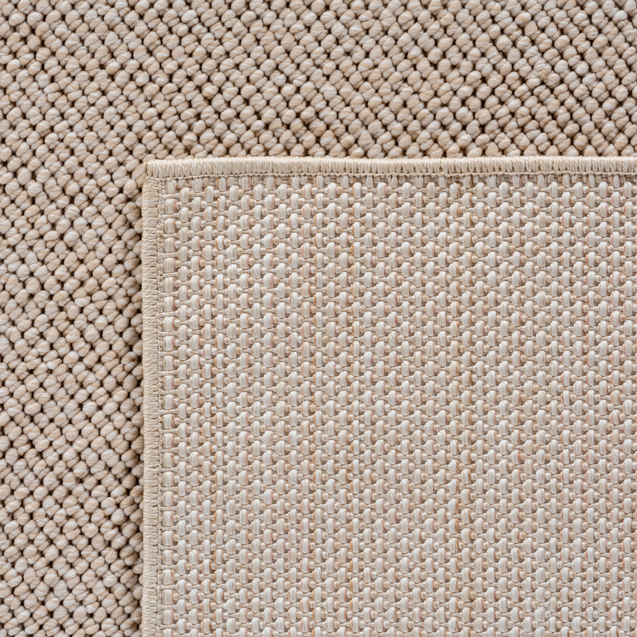 HELIX - Tapis moderne rond effet laine bouclé beige