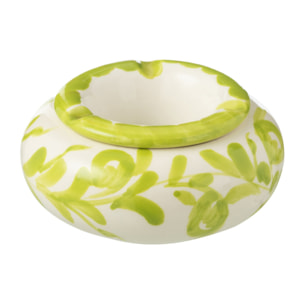 J-Line cendrier Granada - céramique - blanc/vert - small