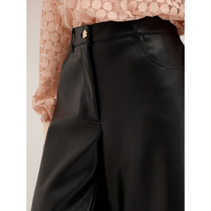 Motivi - Pantaloni palazzo effetto lucido - Nero