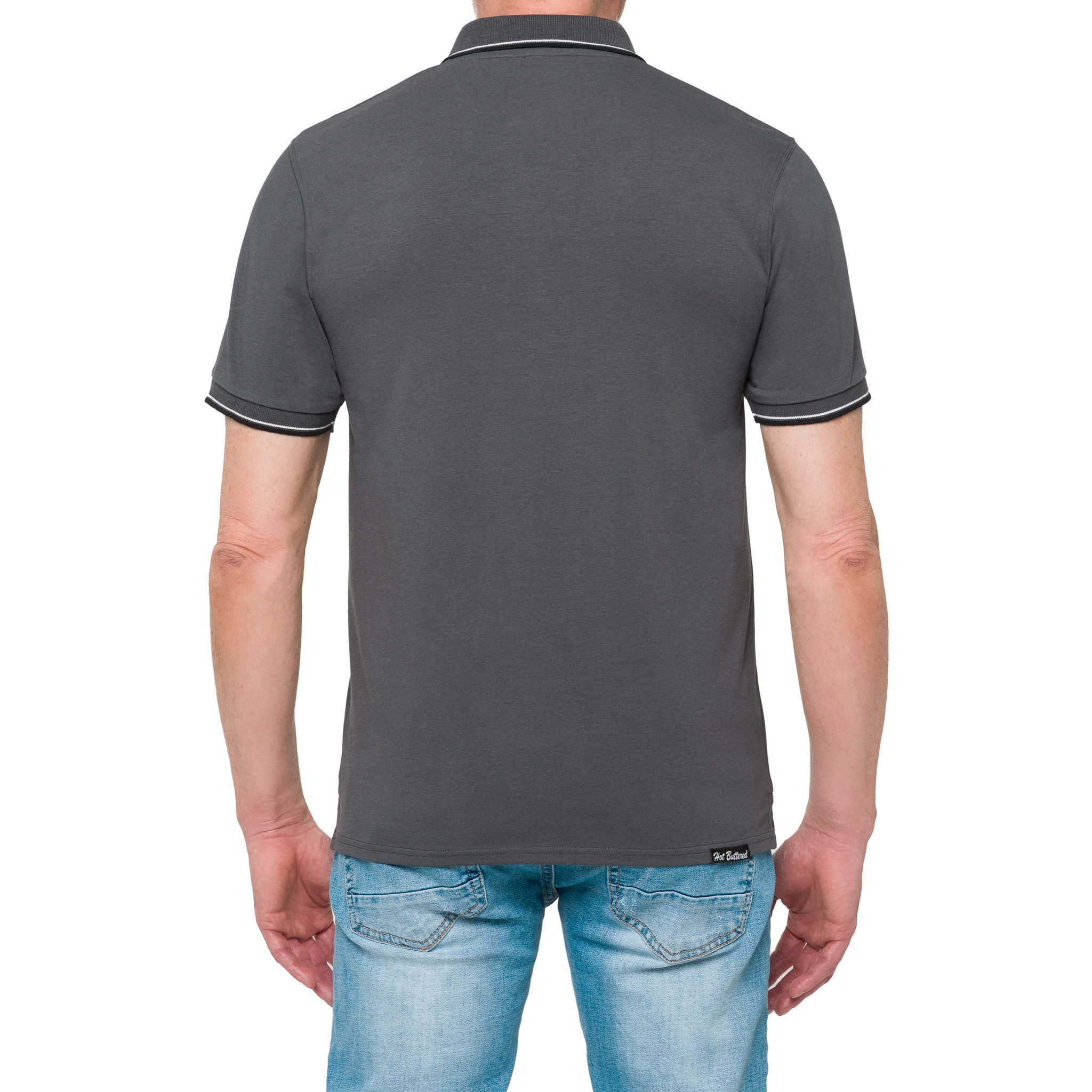 Polo con righine Hot Buttered Amak grigio.