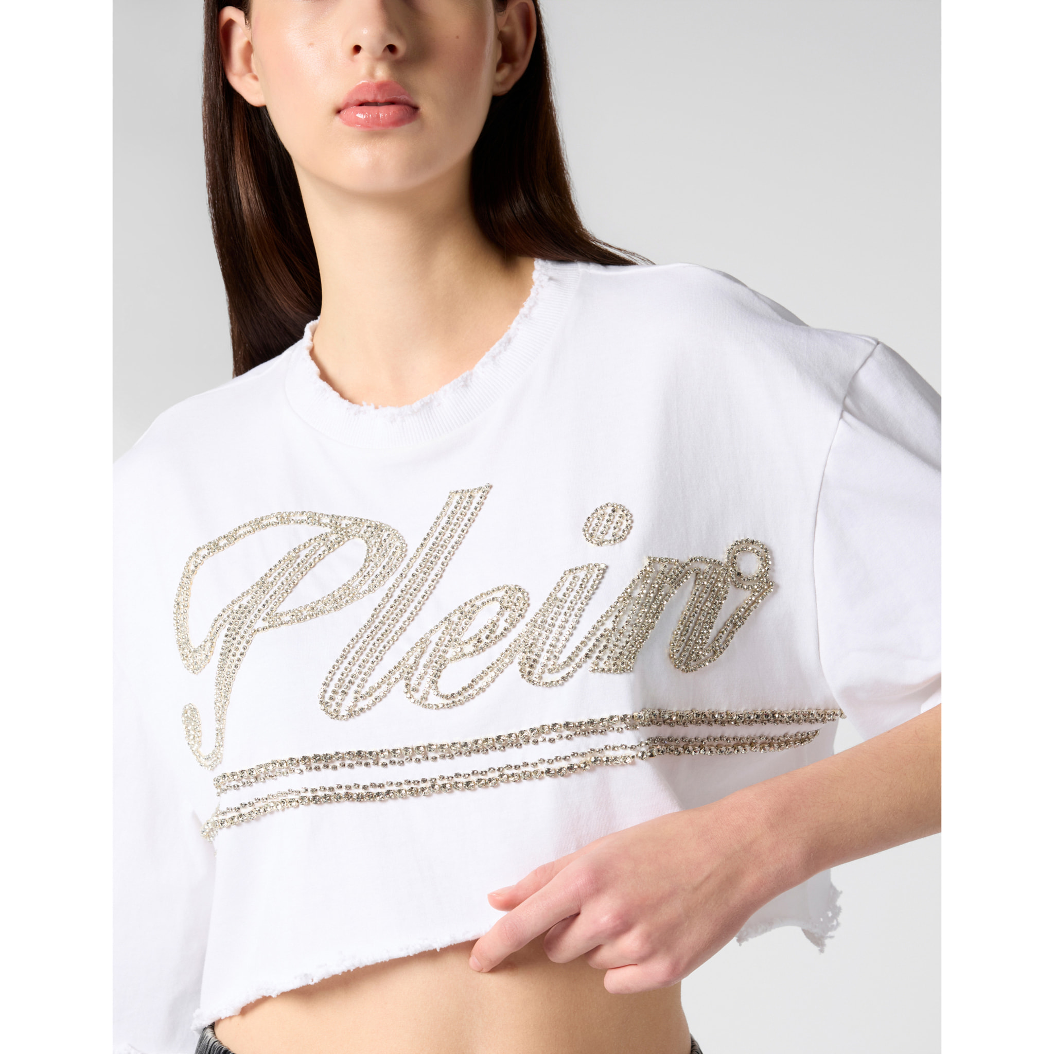 PHILIPP PLEIN Camiseta de cuello redondo y manga corta SIGNATURE