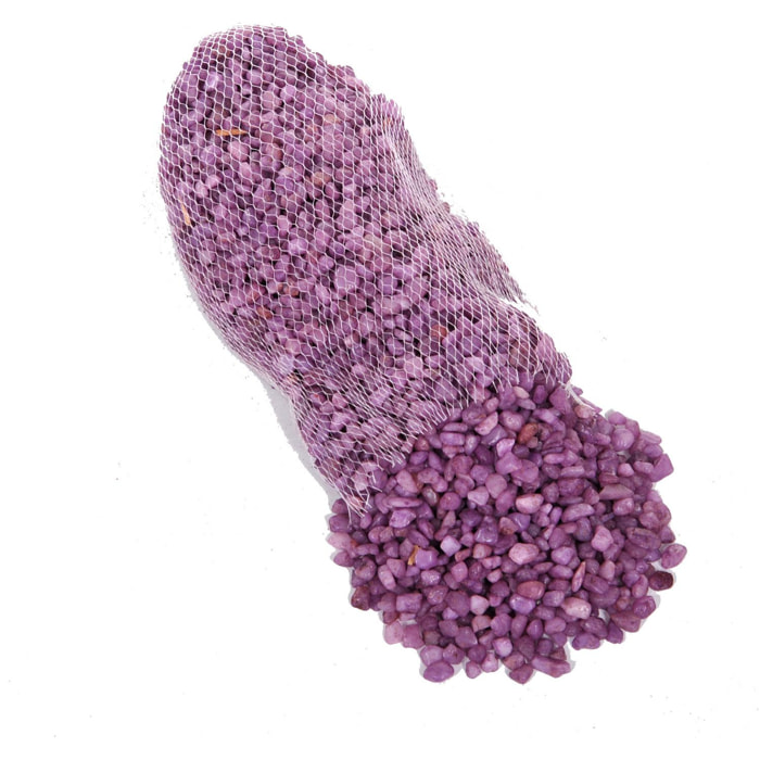 Sassolini Di Quarzo In Rete, 1 Kg. Misure 5/8 Mm - Pezzi 6 - 14X3X10cm - Colore: Rosa - Bianchi Dino - Sassi E Sfere In Vetro