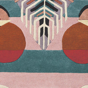 Tapis salon et chambre fait à la main en laine motif fresque LUNICIA