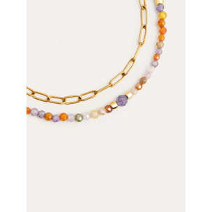 Bracciali Double Crystal Summer in Acciaio Placcato Oro