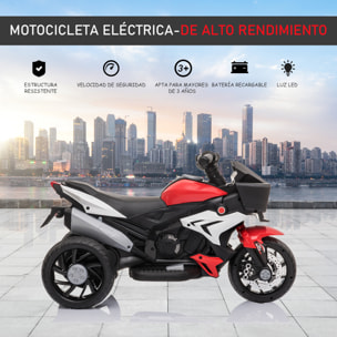 Moto Eléctrica con Luces Música Neumáticos Anchos Rojo