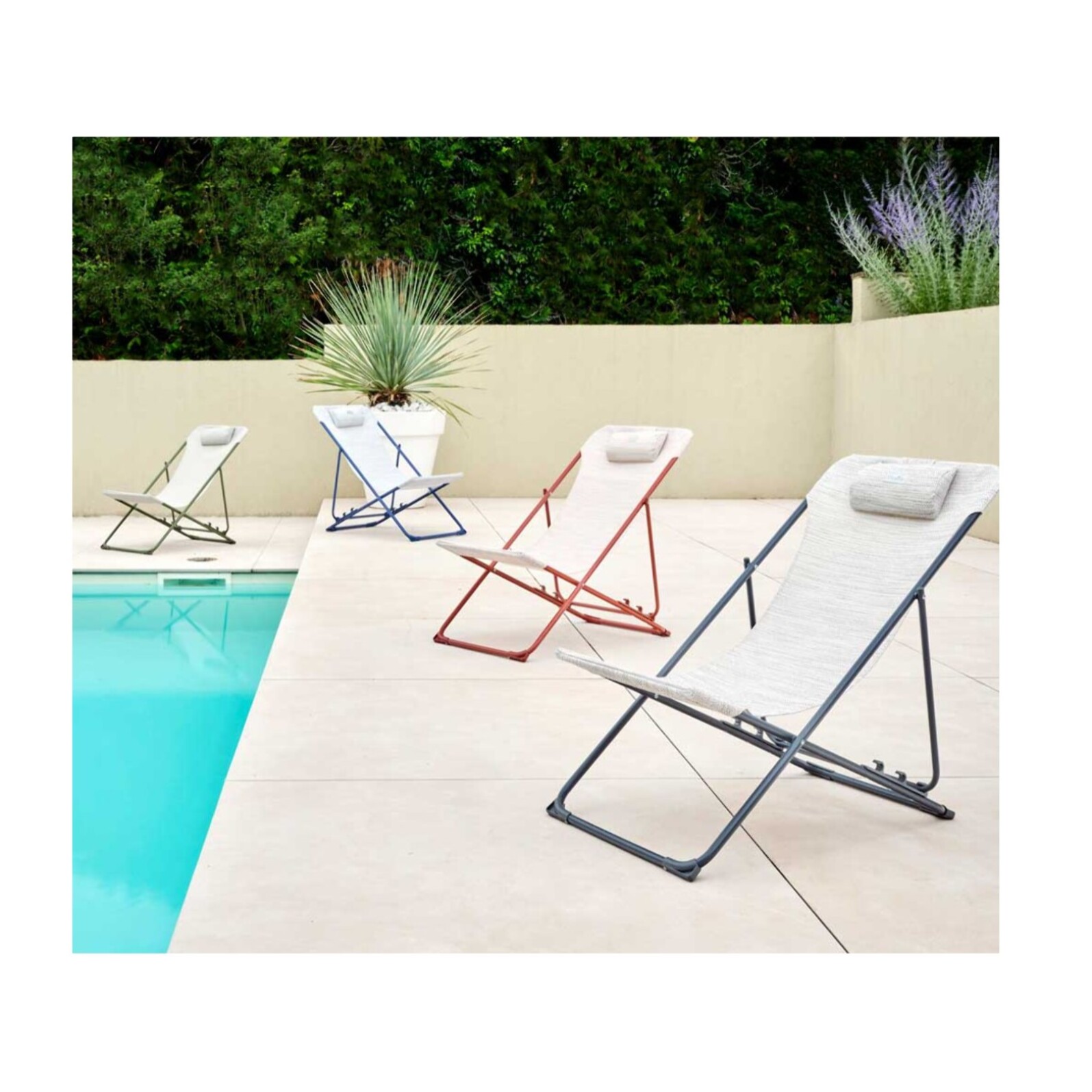 Lot de 6 Chiliennes en acier - bleu nuit - SUNNY