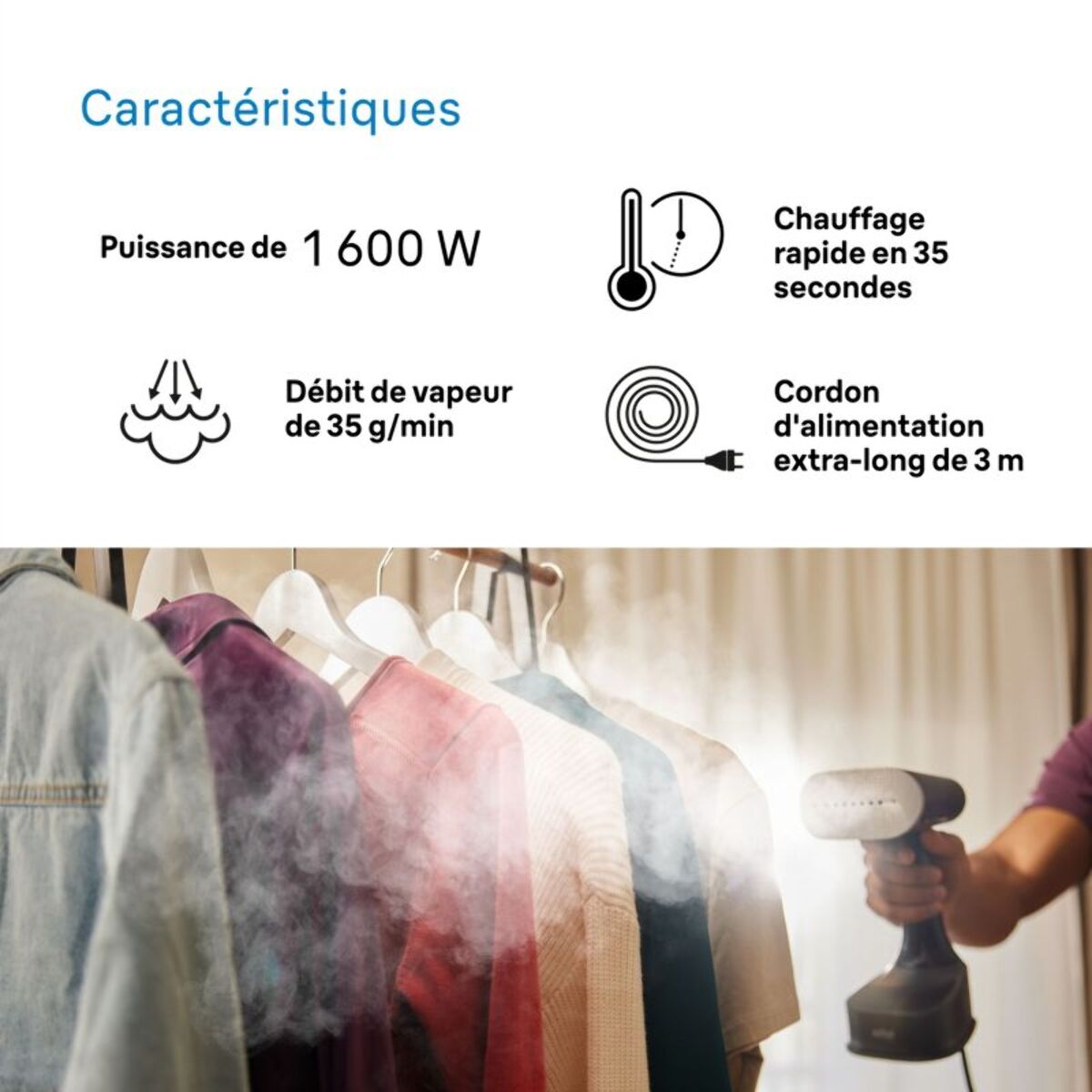 Défroisseur vapeur BRAUN vapeur QuickStyle 7 GS7077BK