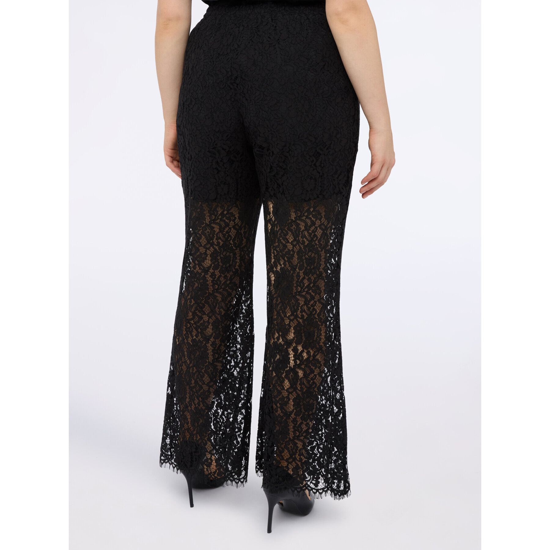 Fiorella Rubino - Pantaloni flare in pizzo - Nero