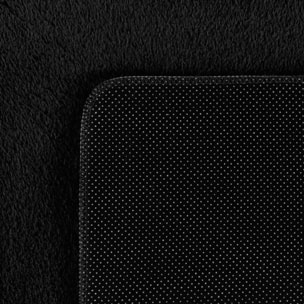 ALBA - Tapis rond doux noir à poils courts