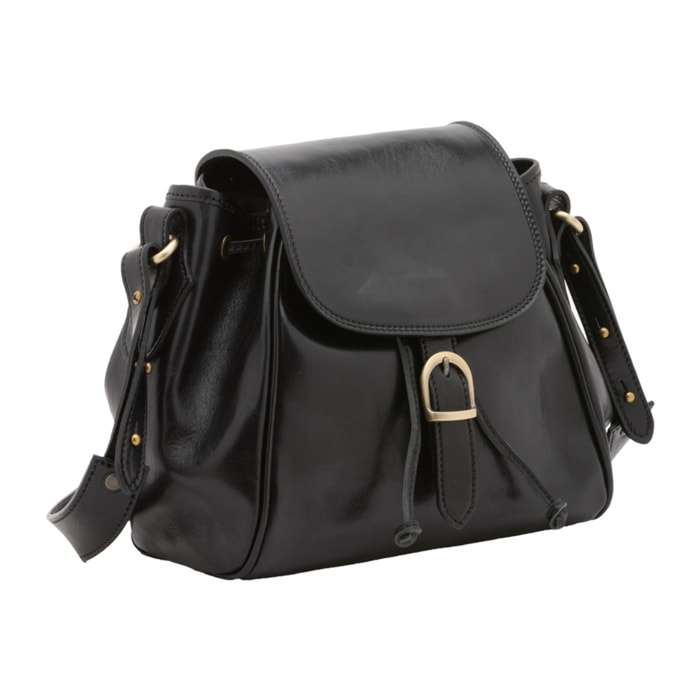 Borsa a secchiello da donna - Modello False - Vera pelle - 24.0 x 24.0 x 14.0 cm