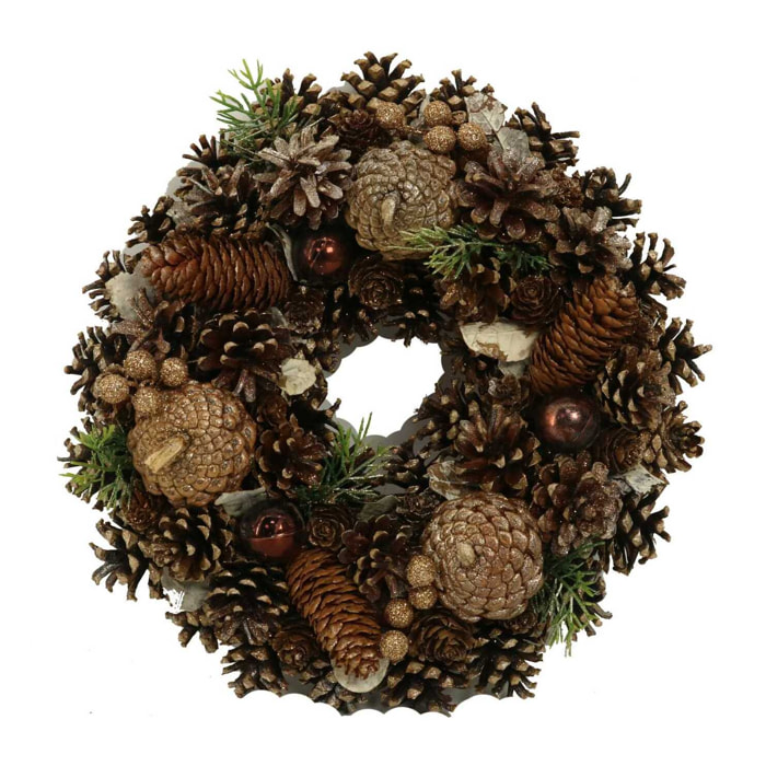 Ghirlanda con pigne oro marrone cm ø30h7,5