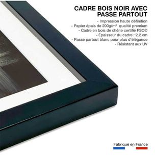 Affiche Carré magique doré Affiche + cadre en bois - Noir