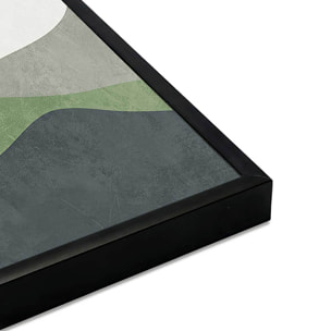 Affiche encadrée paysage abstrait vert Affiche + cadre en métal - Noir