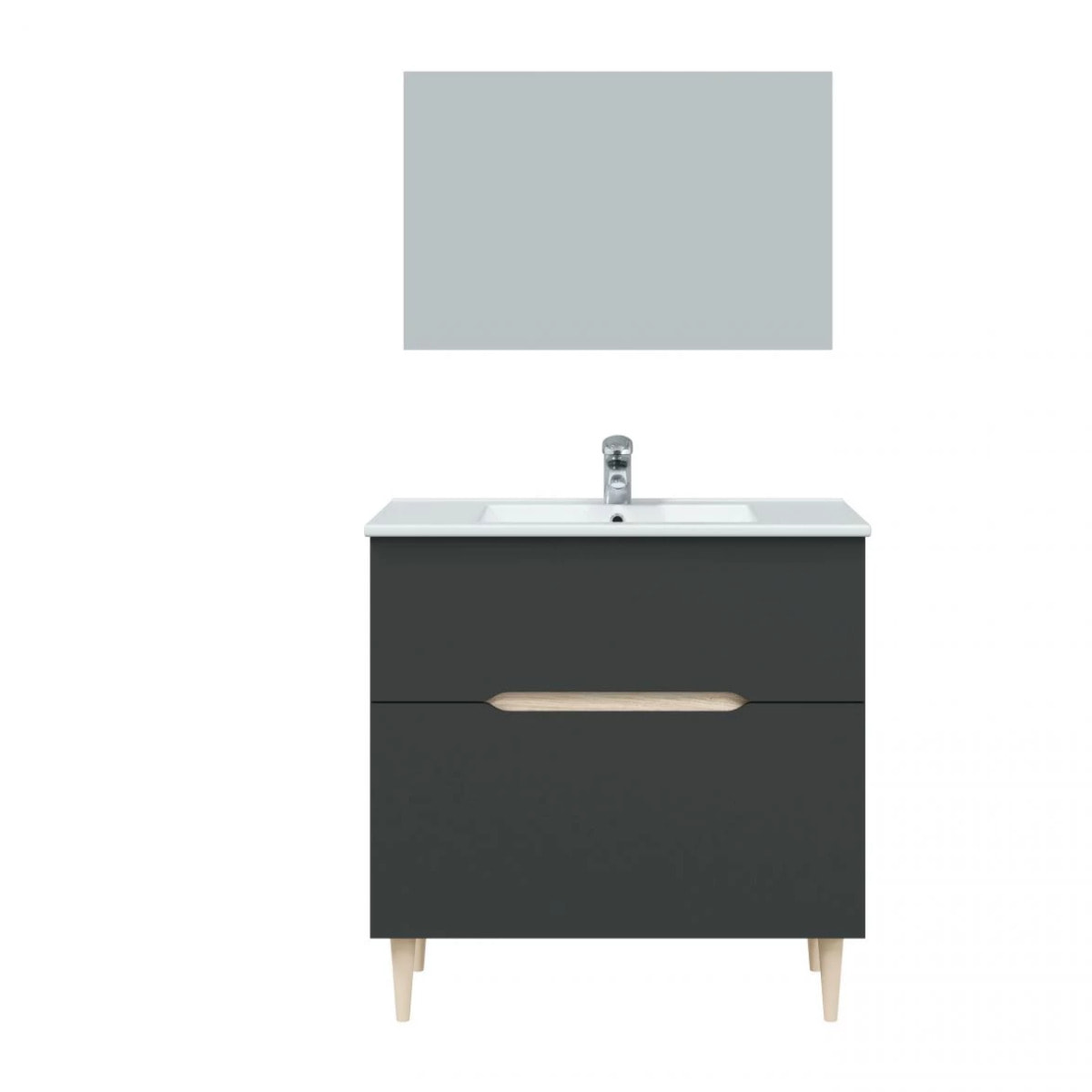 Mueble de baño Lotto 80 Antracita - Roble