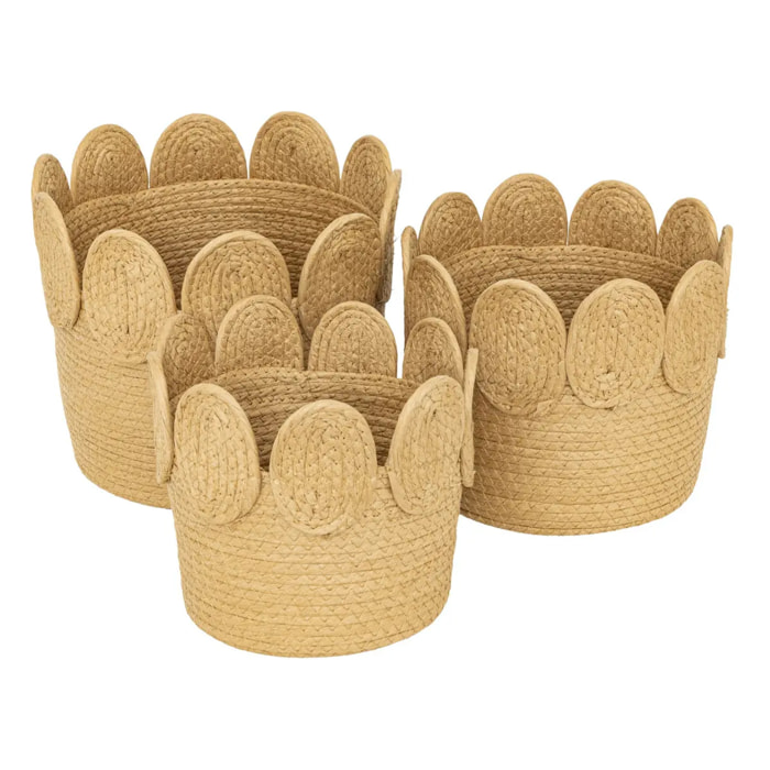 Lot de 3 paniers ronds Inuit dreams L22/26/29cm