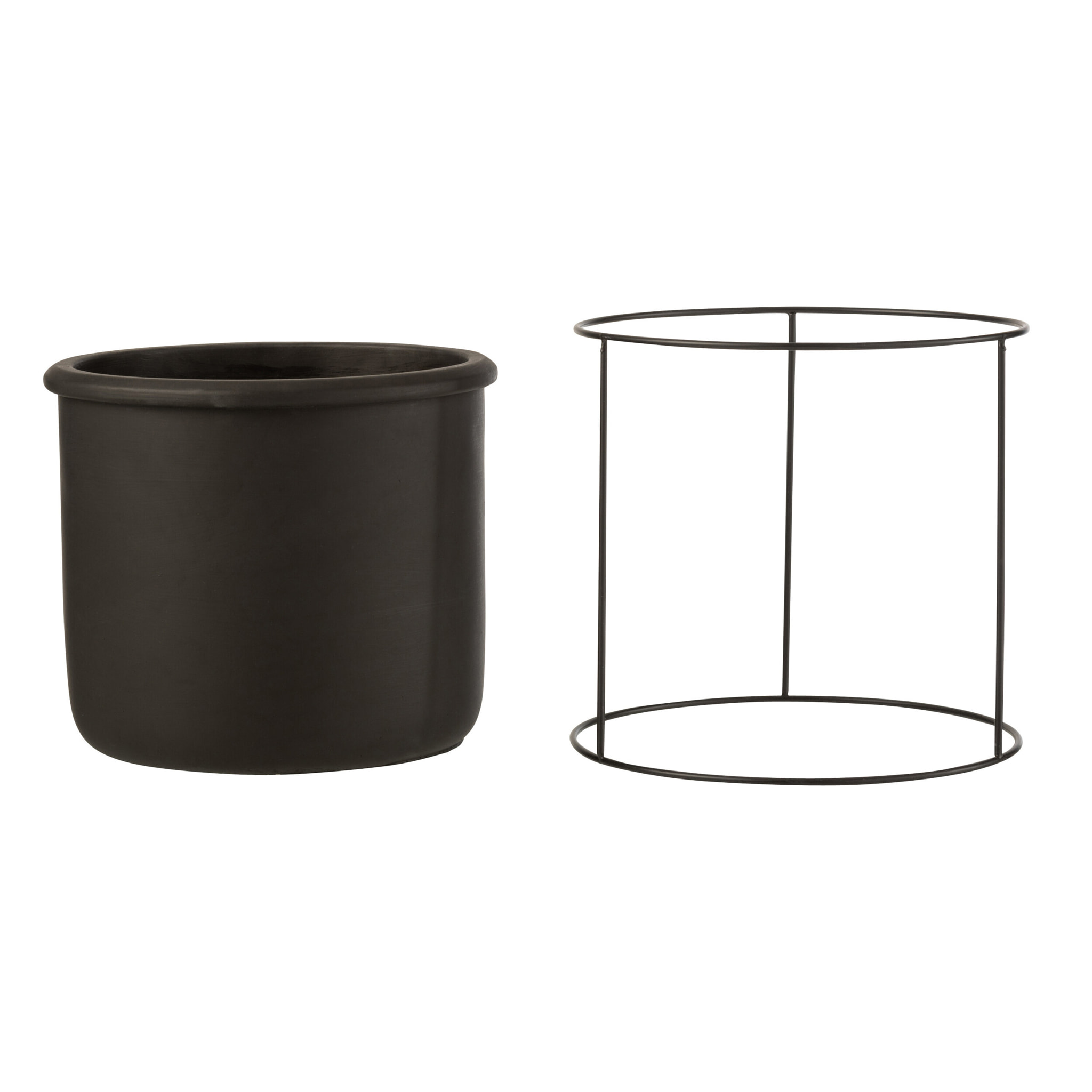 J-Line pot de fleurs suspendu - ciment - noir - Ø 20 cm