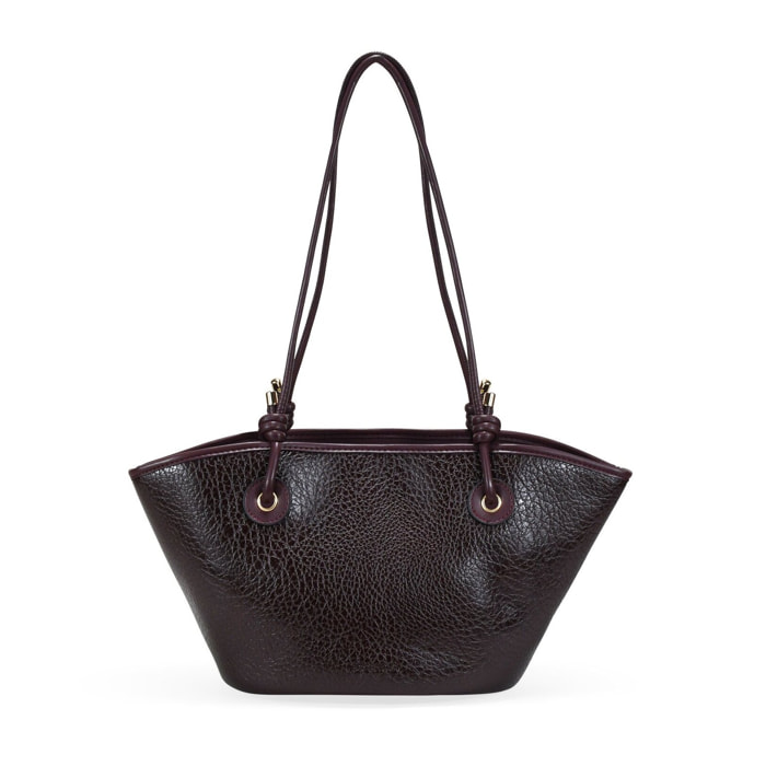 Bolso de hombro burdeos con doble asa