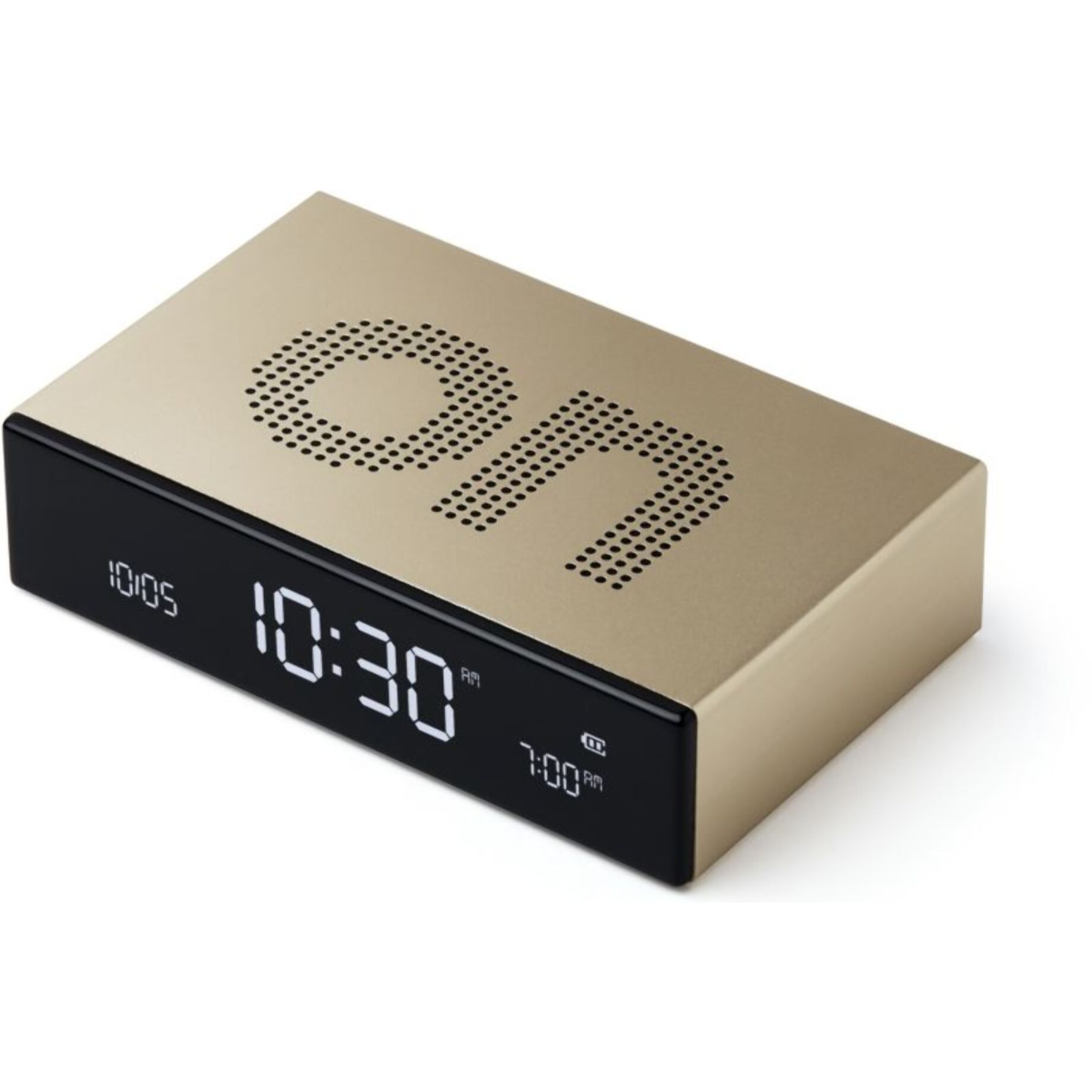Réveil LEXON Flip Premium Rechargeable Aluminium Or