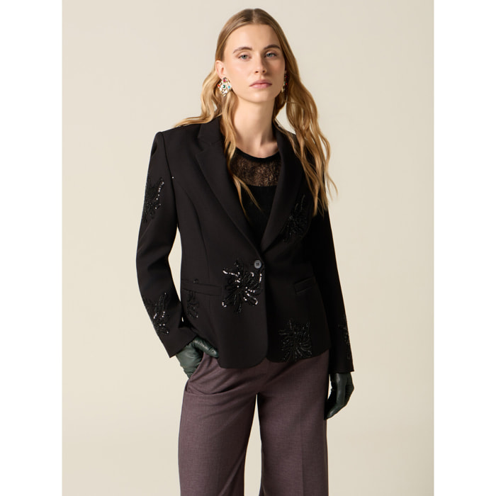 Oltre - Blazer con bordados de lentejuelas - Negro