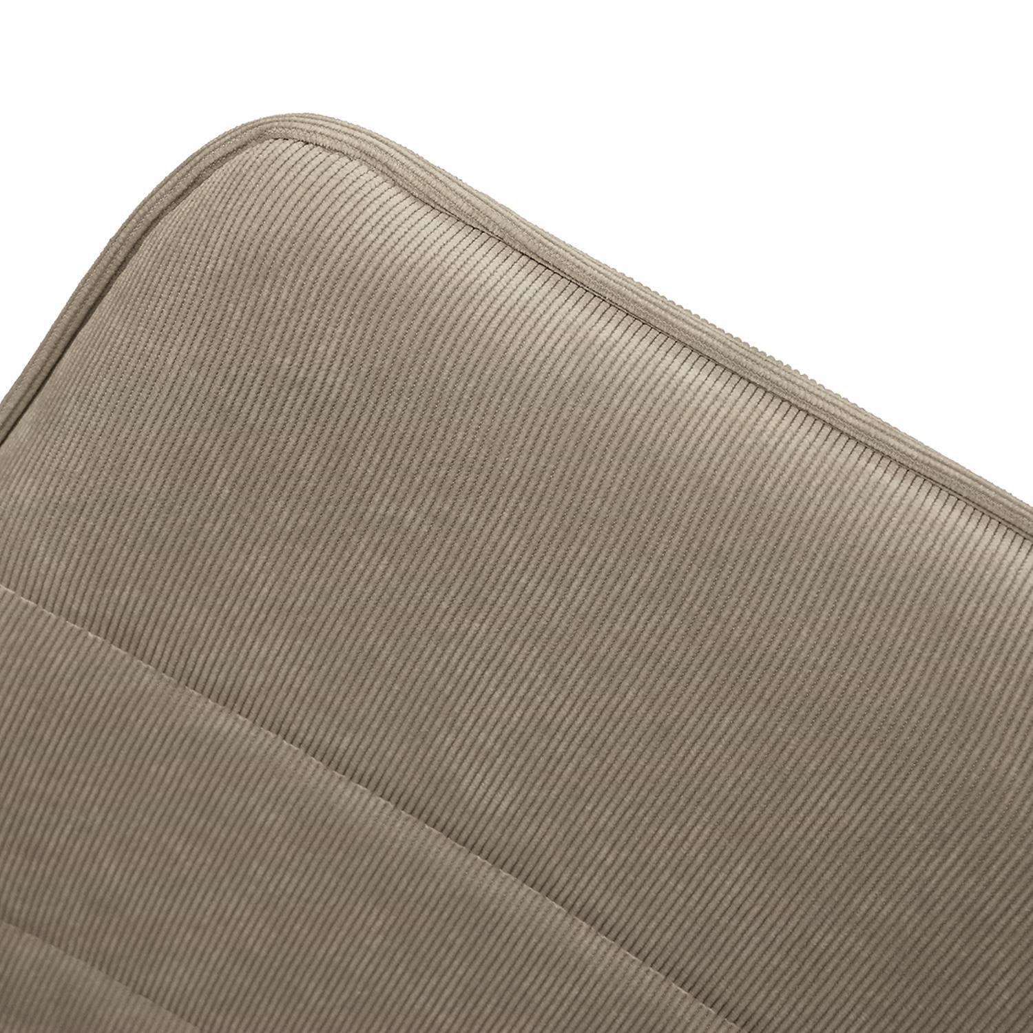 Set di 4 sedie LUBIANA in tessuto beige e gambe in metallo nero opaco