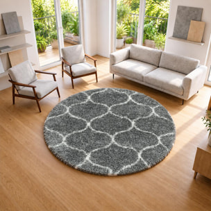 Tapis shaggy tissé motif scandinave SANI