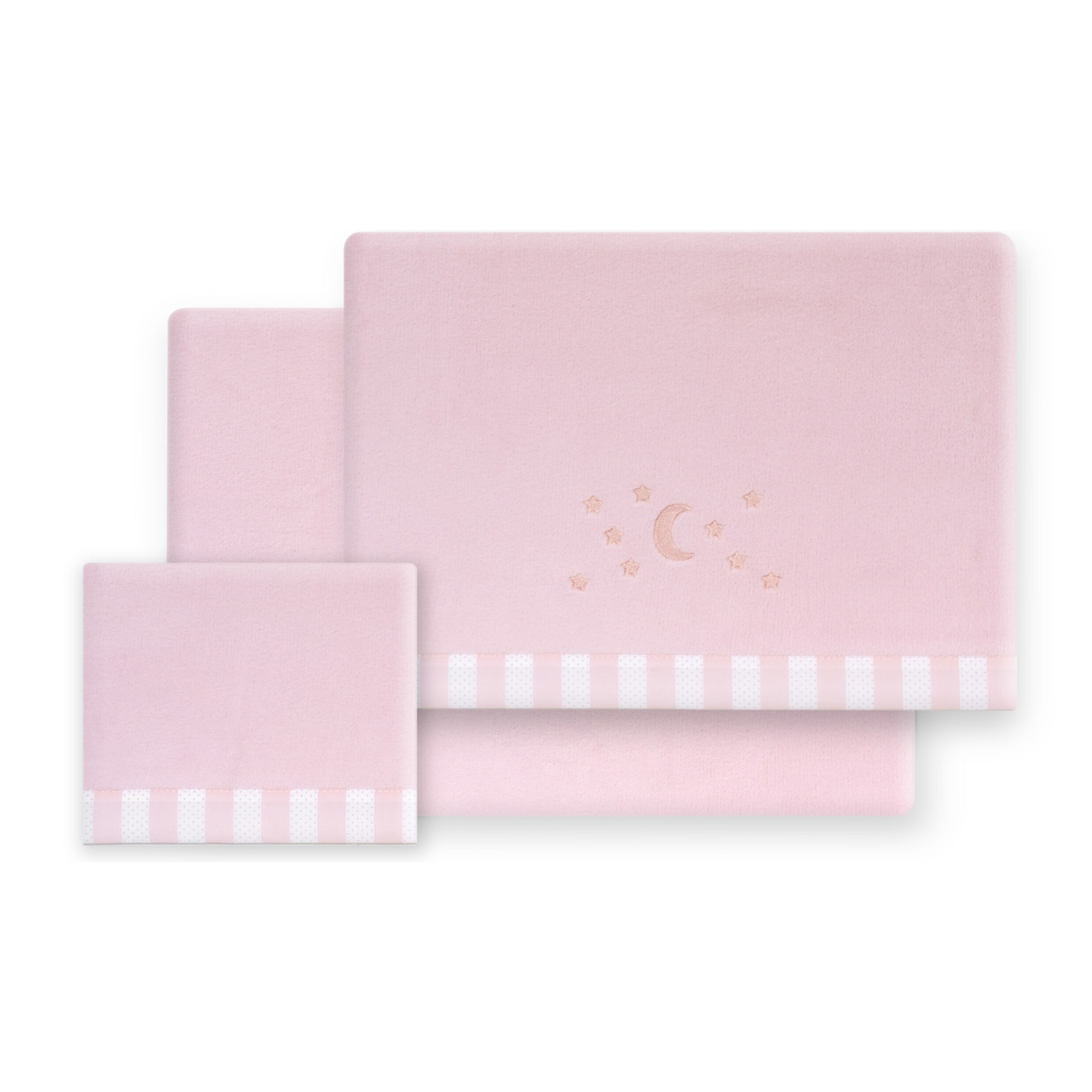 Triptico Coche Coralina D. Algodon Luna Estrellas Rosa