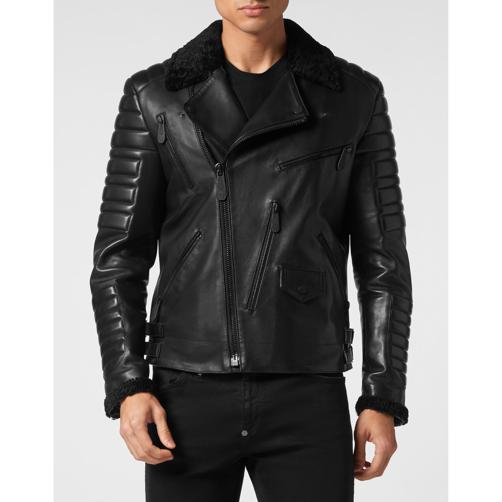 PHILIPP PLEIN Leather Biker GOTHIC PLEIN