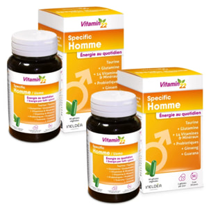 VITAMIN'22 - Specific Homme - Complément alimentaire à base de 14 vitamines et minéraux - Répondre aux besoins spécifique de l'homme - Sans gluten - Fabriqué en France - Lot de 2 produits