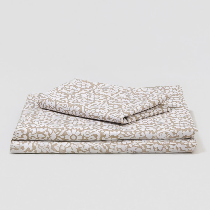 Set di lenzuola in cotone 100% matilde tortora