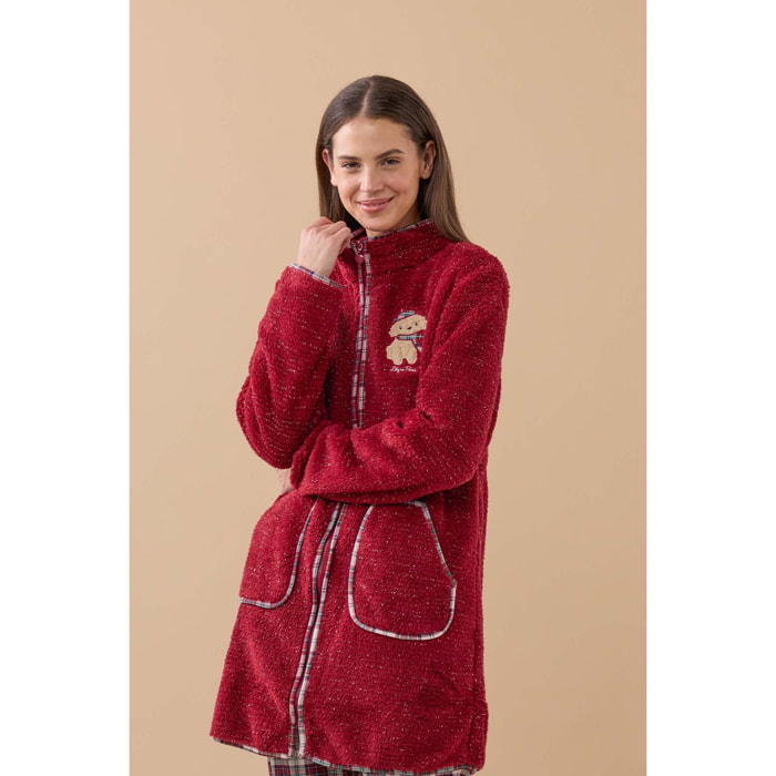 Vestaglia donna lily in paris in coral con zip Noidinotte