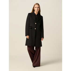 Oltre - Abrigo midi con botones dorados - Negro