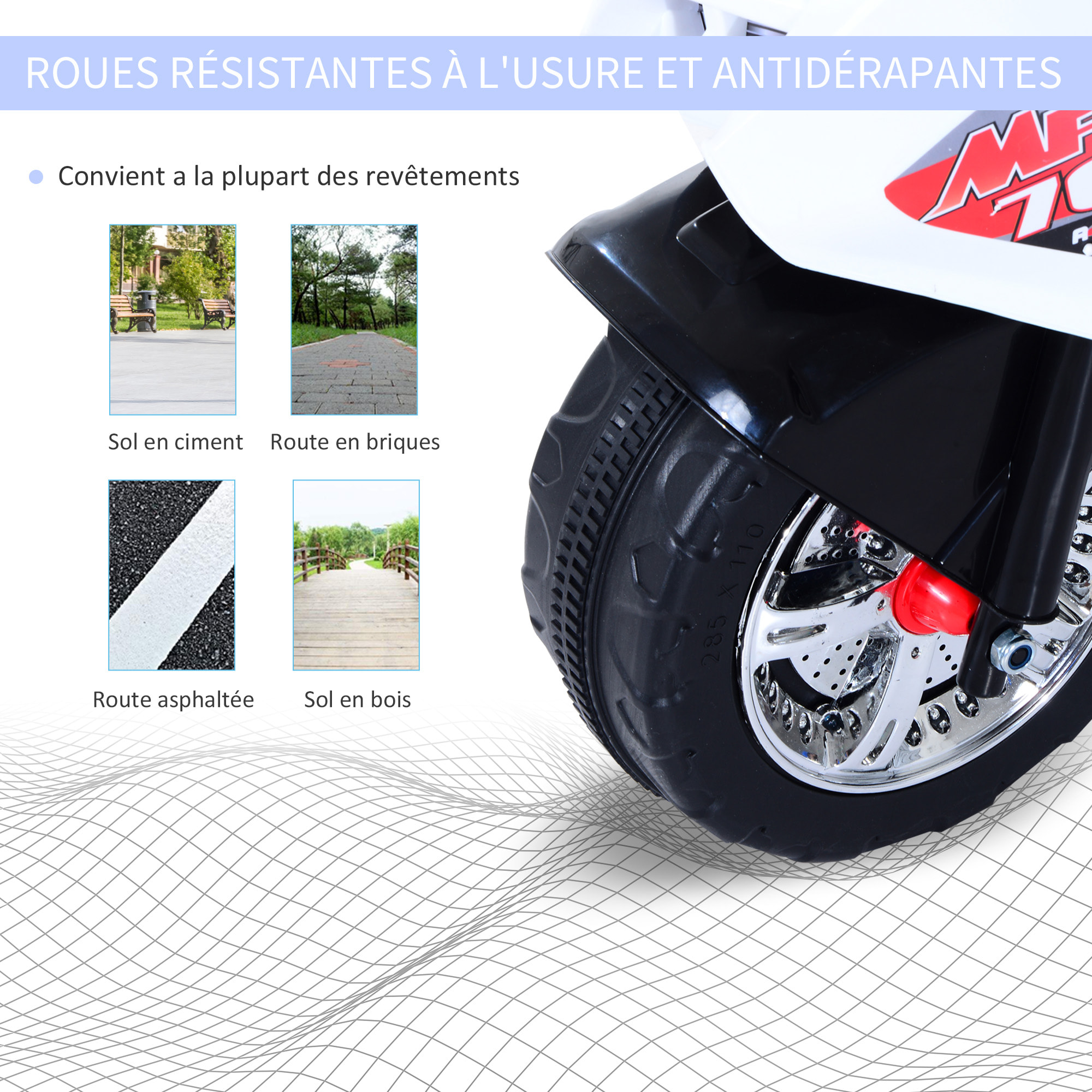 Moto scooter électrique pour enfants modèle policier fonctions sirène et gyrophare à partir de 3 ans