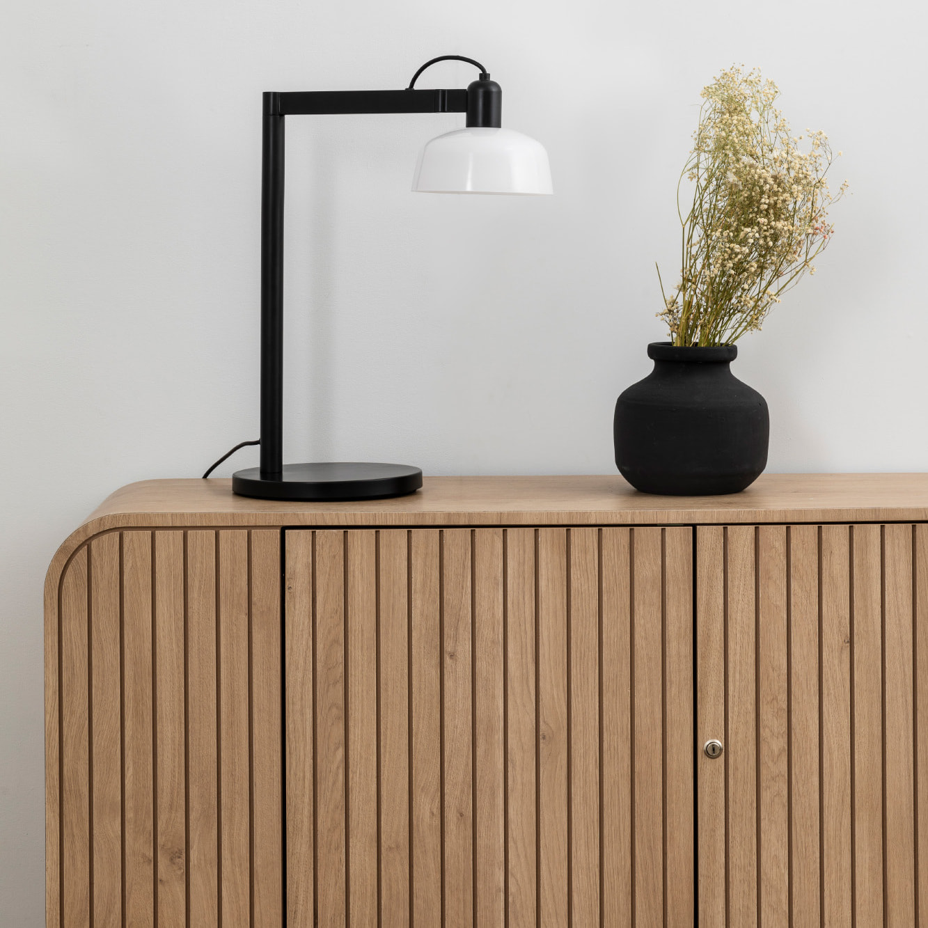 TATAWIN Lampada da tavolo vetro bianca