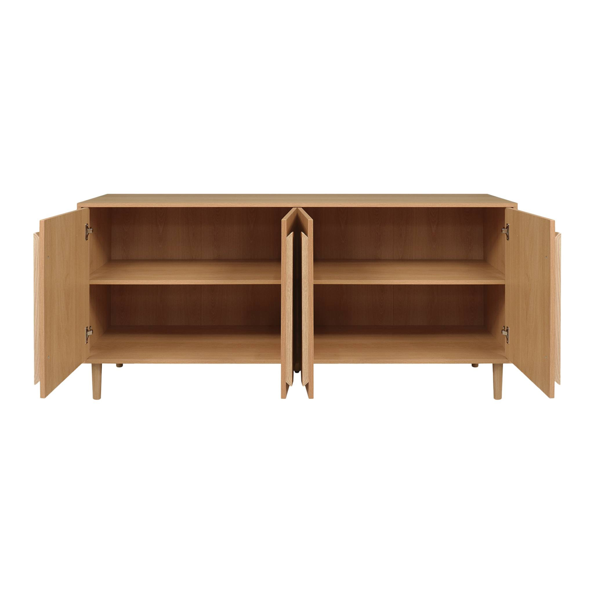 Buffet vintage décor bois 4 portes 160cm JULIANA