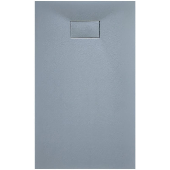Piatto Doccia Spessore 2.6 Cm Resina SMC Effetto Pietra Stone Ardesia Antiscivolo Riducibile Filopavimento Con Griglia Di Copertura Grigio 70x110 Cm