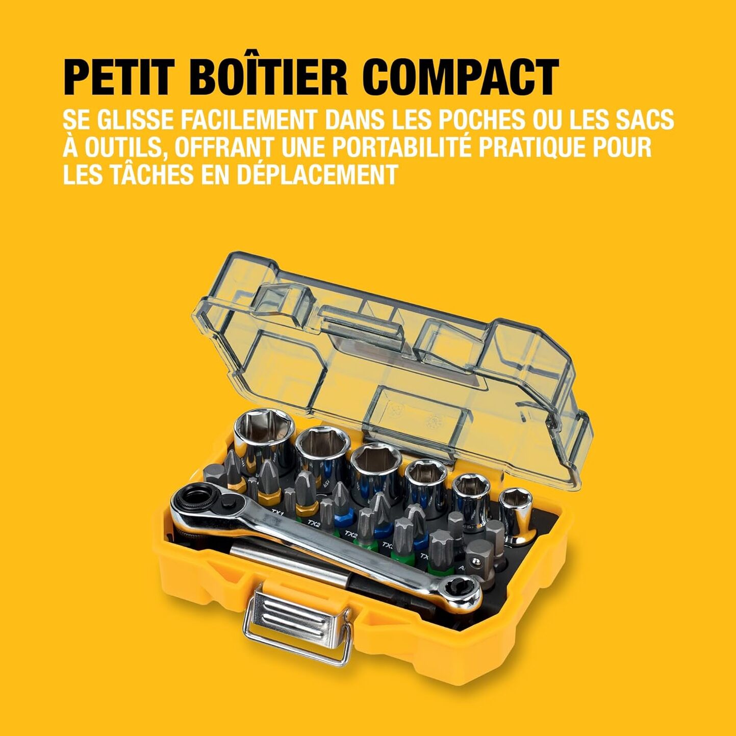 Coffret de 24 pièces avec douilles et embouts 25 mm - DEWALT - DT71516-QZ